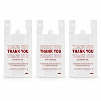 Sacs T-shirt en PEHD recyclables, imperméables, blancs et rouges, imprimés 'Thank You Have Nice Day', avec poignée gilet pour courses et caisse