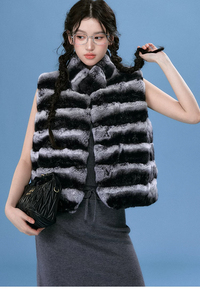 Premium Genuine Rex Rabbit <strong>Fur</strong> Vest Thick Warm Segmented Winter <strong>Gilet</strong> High-density Real <strong>Fur</strong> Waistcoat <strong>for</strong> <strong>Women</strong> - Product Image 2
