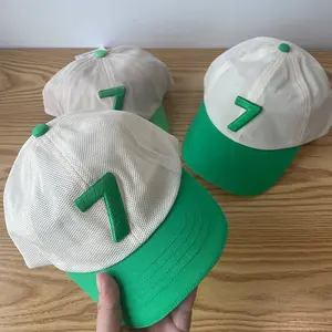 Unstructured 3D Embroidery Logo Kids Baseball Cap High Quality Children Hats Caps