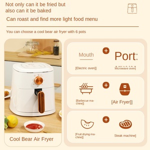 Friteuse à air blanche avec bouton de commande orange, 3,1-4,0 L, contrôle numérique, revêtement antiadhésif PTFE, nettoyage facile, électrique, cuisson rapide, idéale pour hôtels, classe énergétique A - Product Image 6