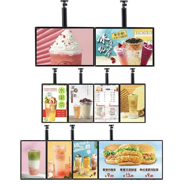 Hanging Menu Wall Mounted HD Screen Lcd Advertising Display Electronic Digital Menu Board for Restaurant/cafe Shop