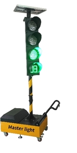Feux de signalisation routière mobiles <span class=keywords><strong>à</strong></span> LED solaires portables de 200 mm avec minuteur de <span class=keywords><strong>compte</strong></span> <span class=keywords><strong>à</strong></span> <span class=keywords><strong>rebours</strong></span>, chariot <span class=keywords><strong>à</strong></span> roues pour travaux routiers - Product Image 2