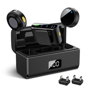 M9max Button <b>Wireless</b> Lavalier <b>Microphone</b> - 3-in-1 for Phones and Cameras - Product Image 3