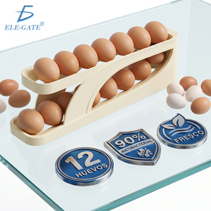 Distributeur d'œufs roulant à 2 niveaux Ele-Gate, 12 œufs, antibactérien, fraîcheur, organisateur de réfrigérateur de cuisine - Product Image 1