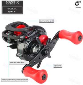 Moulinet de pêche à lancer Abu <span class=keywords><strong>Garcia</strong></span> MAX4 X 5BB 6.4:1, frein max. 6.8 kg, système de régulation magnétique, moulinet de pêche en eau douce et en eau salée - Product Image 4