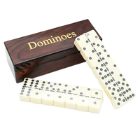Jeu de dominos en mélamine de 28 pièces avec boîte en cuir, jeu de société d'intérieur, divertissement de table, dominos jouet