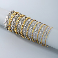 Ensemble de bijoux personnalisables en chaînes fines plaquées or 18 carats, collier en acier inoxydable argenté à maillons câblés pour femmes, vente en gros