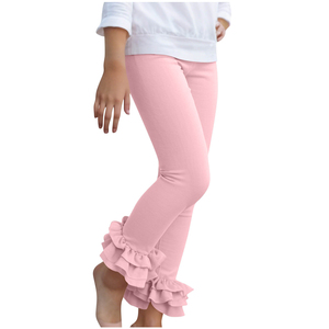 <span class=keywords><strong>Leggings</strong></span> per Ragazze in Colori Caramella con Bordo in Pizzo - Product Image 2