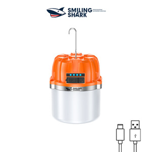 Lanterne de camping d'extérieur Smiling Shark, lumière LED rechargeable avec chargement USB pour une utilisation d'urgence à la maison - Product Image 1