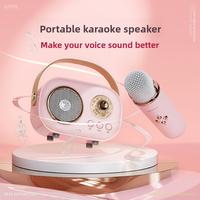 Mini Altavoz Portátil de Karaoke para Exteriores con Micrófono Inalámbrico, Subwoofer, Alto Volumen, Caja de Sonido, Regalo para Niños