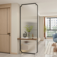 Paravent mobile en verre trempé à effet d'ondulation, panneau décoratif en métal de style chinois moderne