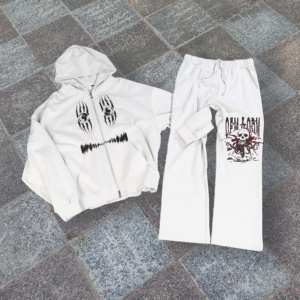 Chándales de alta calidad para hombre, chándales de lana de algodón con cremallera pesada, cómodos chándales de gran tamaño 500 GSM para hombre - Product Image 2