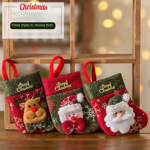 Cadeau de Noël Couverts Sac Père Noël Bonhomme de neige Bas de Noël de haute qualité <span class=keywords><strong>Chaussettes</strong></span> - Product Image 3