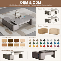 Bureau debout intelligent ergonomique à hauteur réglable électriquement, panneau modulaire durable, MDF écologique, bois de luxe, moderne, pour PDG