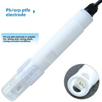 Sonde d'électrode pH/ORP industrielle en verre haute température JiShen, conception composite en PTFE pour la désulfuration des eaux usées