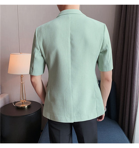 <span class=keywords><strong>Traje</strong></span> de Verano de Manga Corta para <span class=keywords><strong>Hombre</strong></span>, <span class=keywords><strong>Traje</strong></span> Casual, Chaqueta de Media Manga, Blazer - Product Image 6