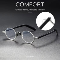 Lunettes de vue ovales vintage demi-rondes de haute qualité, faites à la main en acétate, montures optiques en titane pour femmes et hommes