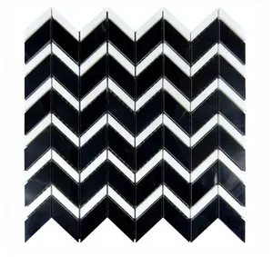 Chevron Shape Marble Mosaic Tiles