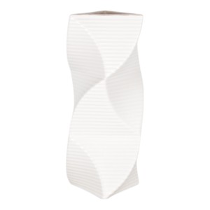 Vaso in ceramica ondulato e scultoreo, decorazione d'accento per la casa, con profilo ritorto, per soggiorno e esposizione domestica - Product Image 3