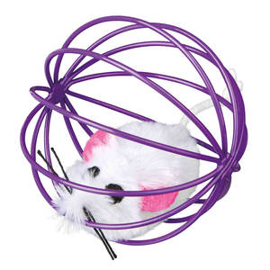 Ensemble de jouets pour souris dans une sphère en fil de fer de 6 cm, balle interactive pour animaux de compagnie avec ficelle - Product Image 3
