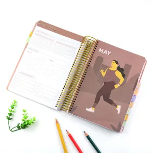 自定义健身目标计划线-o装订日记笔记本适合计划记录跟踪器笔记书籍