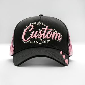 Gorra de Béisbol Muratravis de 5 Paneles con Logotipo Personalizado <span class=keywords><strong>Bordado</strong></span>, Calidad G5, Color Negro, Forro de Satén y Gamuza, con Pedrería - Product Image 3