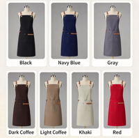 Tabliers ajustables unisexes en toile polyester/coton personnalisés pour cuisine, chef, serveur, serveuse, barman, restaurant, bar, uniforme de travail