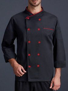 Giacca <span class=keywords><strong>da</strong></span> Chef Lunga Unisex di Fascia Alta Taglia Americana XS-3XL in Tessuto Twill Antimacchia Abbigliamento <span class=keywords><strong>da</strong></span> <span class=keywords><strong>Lavoro</strong></span> per Cucina Catering <span class=keywords><strong>Ristorante</strong></span> Hotel - Product Image 3