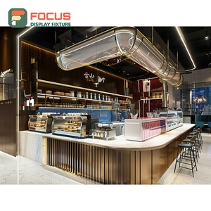 Vitrina Creativa para Café con Puerta de Vidrio en Esquina, Mueble de Madera de Roble para Productos de Panadería, Vitrina para Cafetería - Product Image 2