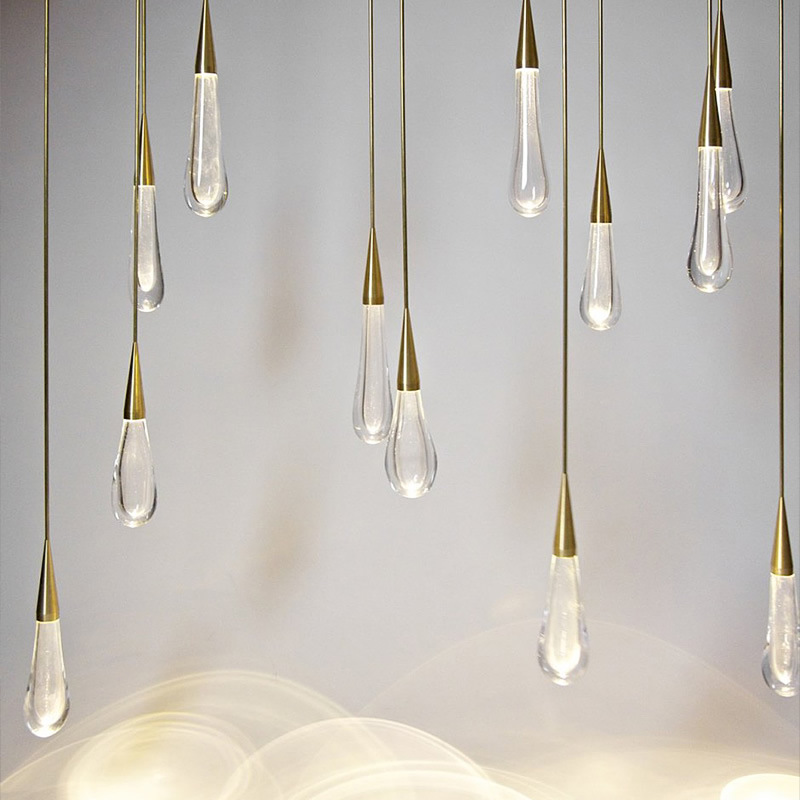 Люстра Светодиодная потолочная, роскошные стеклянные светильники с хрустальными лампами и современным освещением