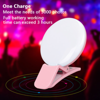 Mini anneau lumineux LED portable et durable à clipser, rechargeable par USB, pour la photographie sur téléphone et le streaming en direct