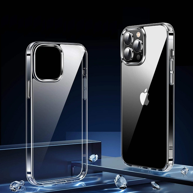 Factory Wholesale Clear Anti Yellowing TPU Protective Cover Shockproof Glass Phone Case for Iphone 13 14 15 16 17 Pro Max