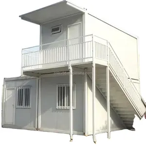 Quacent 20ft 40ft Luxe Kleine Houten Prefab Huis Gebouw Moderne Mobiele Licht Stalen Container Geprefabriceerde Woning Appartement