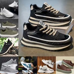Zapatos Casuales Unisex, Parte Superior de PU de Color Mixto, Entresuela Transpirable de EVA, Suela de Goma, Zapatillas de Ocio para Todas las Temporadas - Product Image 4