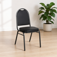 Chaise de salle à manger noire à dossier haut, pieds noirs, assise en cuir rembourrée, chaises de salle à manger modernes