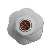 Douille de lampe E27 en porcelaine décorative, grande base, type fleur, 250 V 4 A, douille à vis, certifiée CE, garantie 2 ans