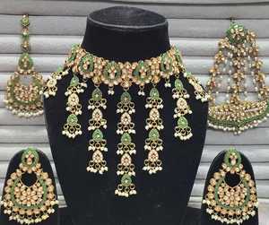 Gargantilla Kundan hecha a mano, conjunto de joyas chapadas en oro, moda india para mujeres, producto a granel hecho a mano - Product Image 3