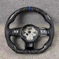 Livraison rapide Volant en fibre de carbone Volkswagen pour VW up Amarok Eos Transporter T-roc Beetle R Line Polo 6r Scirocco Jetta
