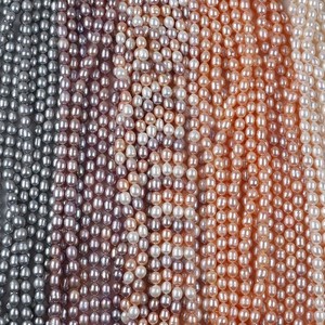 Perlas de Agua Dulce Naturales de 7-8 mm, Perlas Blancas de Agua Dulce de Varios Colores, Cuentas en Forma de Metro Dispersas para Collar Semiterminado de Bricolaje - Product Image 1