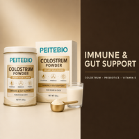 Poudre de colostrum PEITEBIO pour chiens et chats avec prébiotiques et vitamine E, saveur lait crémeux, soutien immunitaire et intestinal, 120g