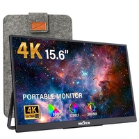 Monitor Portátil IPS de 15.6 Pulgadas 4K UHD 3840X2160 HDR FreeSync 100 SRGB con Pantalla Mate y Funda Protectora de Fieltro para Viaje