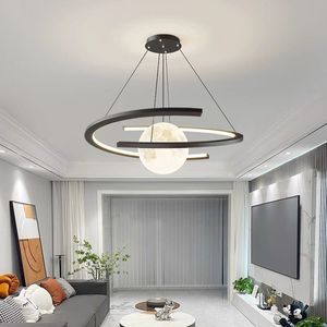 Lampada a Sospensione Creativa Nordica a Forma di Luna per Soggiorno, Moderna ed Elegante per Corridoio, Sala da Pranzo, Camera dei Bambini e Camera da Letto, Lampada Magic Bean - Product Image 4