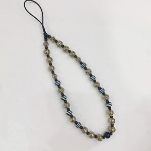 Étui <span class=keywords><strong>de</strong></span> <span class=keywords><strong>téléphone</strong></span> portable tendance en résine et pierre volcanique, plaqué or 18 carats, avec chaîne en métal colorée 32cm+5cm, design original fait main KKBEAD - Product Image 2