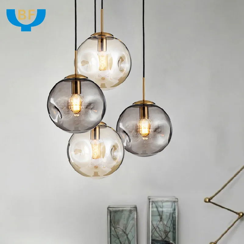 Chinese Design Chandeliers Ceiling Lighting Hanging Lamp Nordic Modern Glass Globe Pendant Light