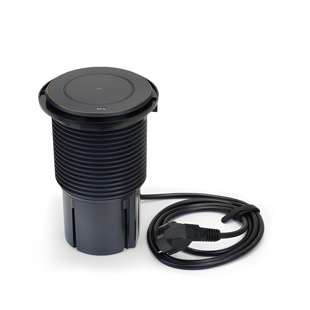 Universal IP53 Waterproof Desktop Socket Power Outlet Motorized Pop up Socket 18W Wireless Charging Lifting Tower for Office