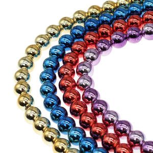 Perles d'<span class=keywords><strong>hématite</strong></span> magnétiques rondes en vrac pour le bricolage, plusieurs couleurs au choix, longueur : environ 16 pouces 1489473 - Product Image 4