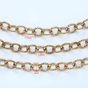 Модная кубинская цепочка 9 мм, Классическая сумка, джинсовая цепочка, цепочка с гравировкой, овальная цельная цепочка из латуни для изготовления ювелирных изделий, поставка - Product Image 2