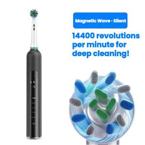 Spazzolino Sonico <span class=keywords><strong>Oral</strong></span> <span class=keywords><strong>B</strong></span> all'Ingrosso con 3 Testine Rotanti Rotonde per Pulizia Profonda e Sbiancamento dei Denti, Custodia da Viaggio Inclusa - Product Image 4