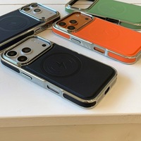 Étui magnétique de luxe électroplaqué à grande fenêtre compatible avec iPhone 17 16 15 14 Pro Max, coque mate couleur unie