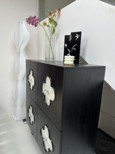 Modern Large Capacity Living room <b>Sideboard</b> Shell-Shaped <b>Sideboard</b> Design Solid Wood Side <b>Storage</b> Cabinet for Home Furniture - Product Image 3